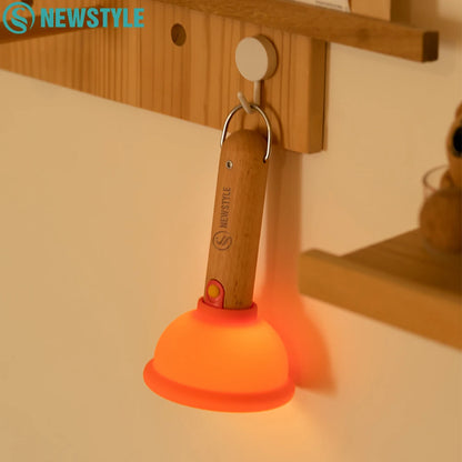 Plunger Night Light for Kids Stepless Dimming Nursery Sleeping Lamp Portable Rechargeable Table Lamp for Desk Decorations